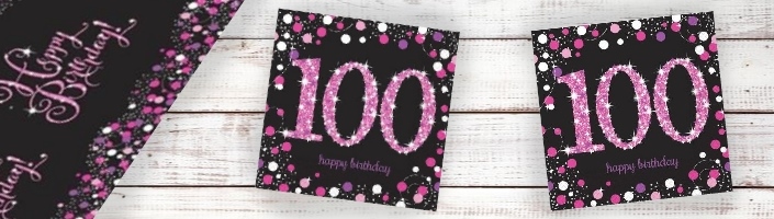 Pink Sparkle 100th Party Supplies | Balloon | Decoration | Pack